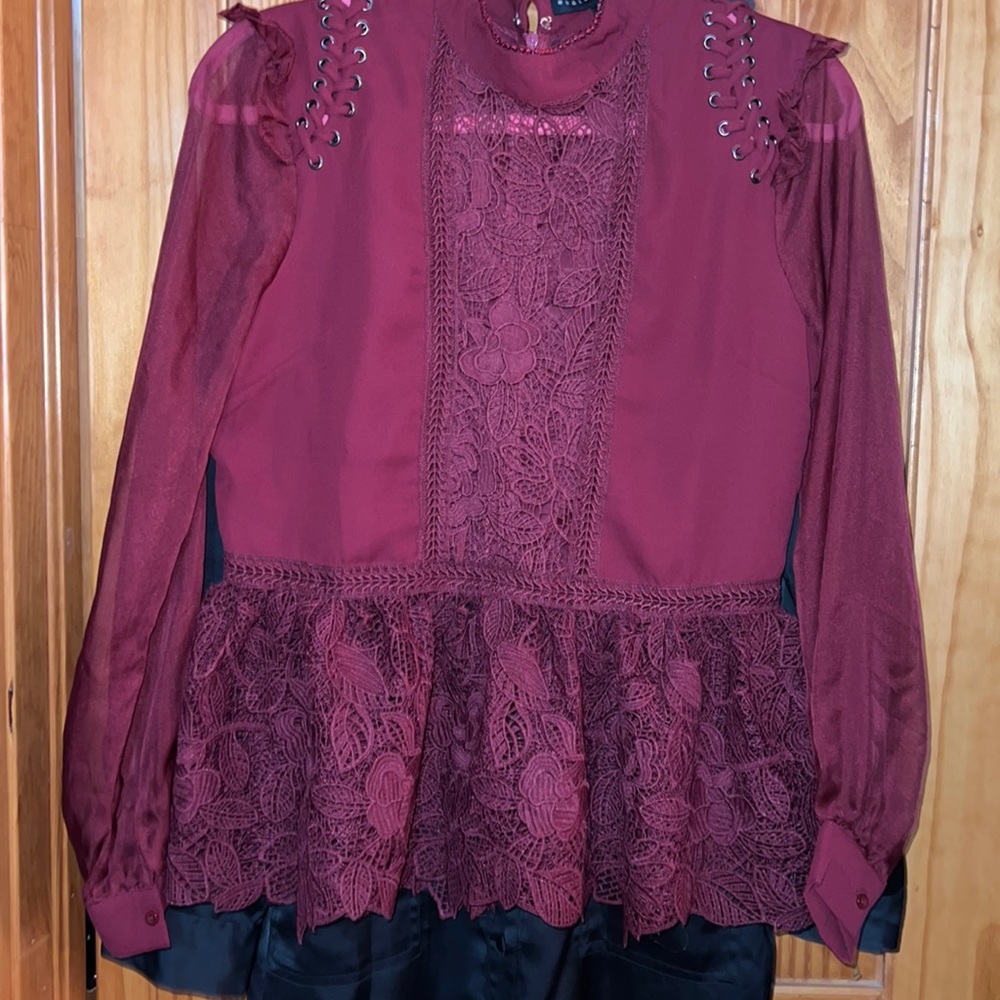 Beautiful burgundy peplum top